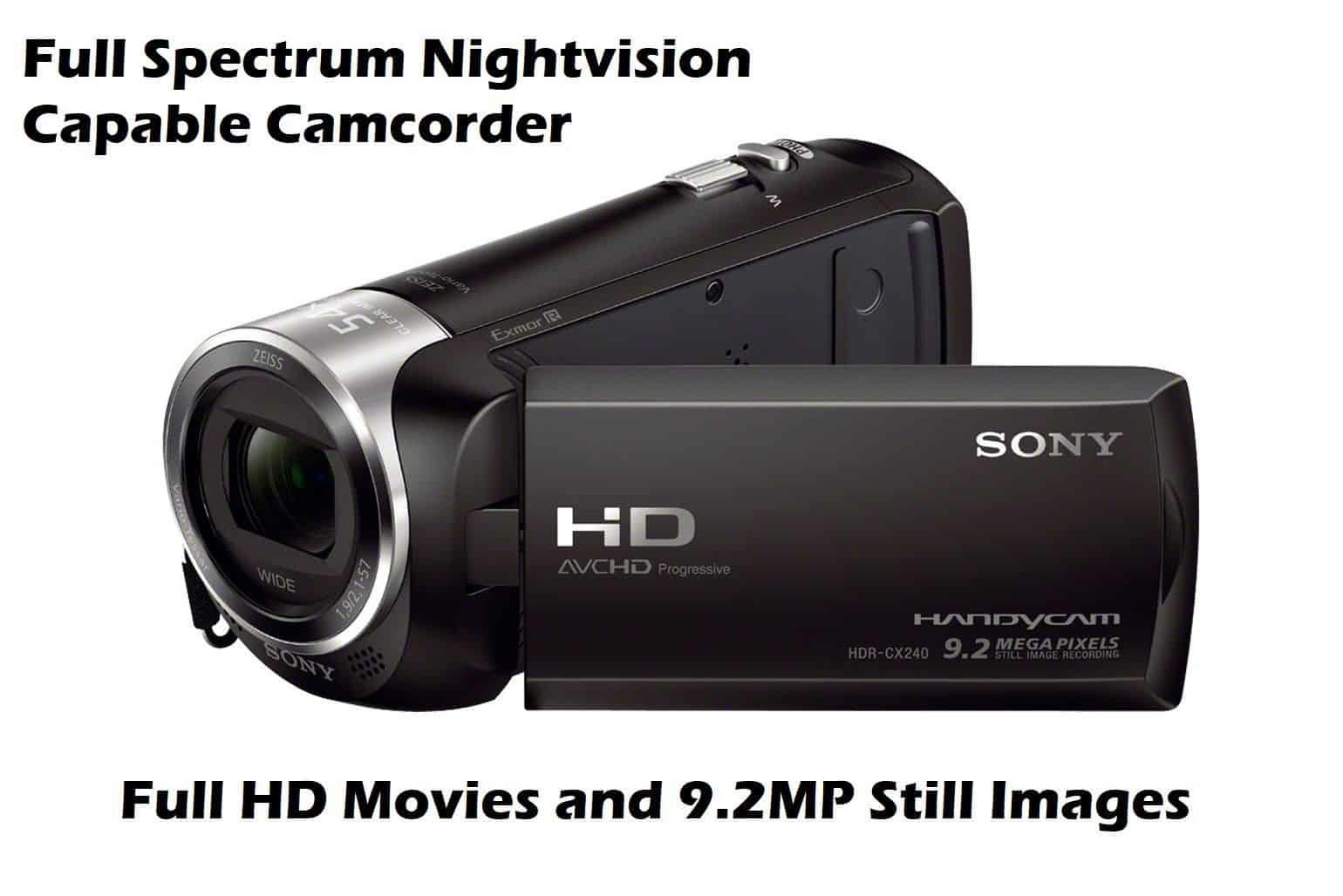 sony hdr cx240 night vision